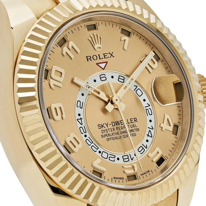 Rolex Sky-Dweller 326938 Yellow Gold Champagne Dial Arabic Numerals - 图片 5