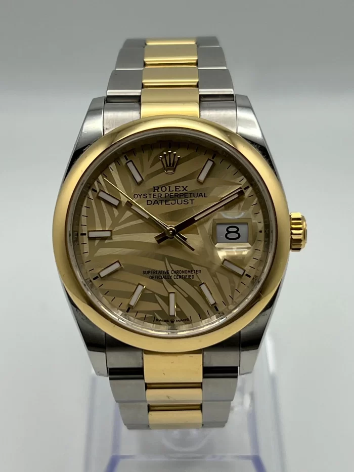 Rolex Datejust 126203 Two-Toned Yellow Gold Stainless Steel Palm Motif Dial - 图片 2