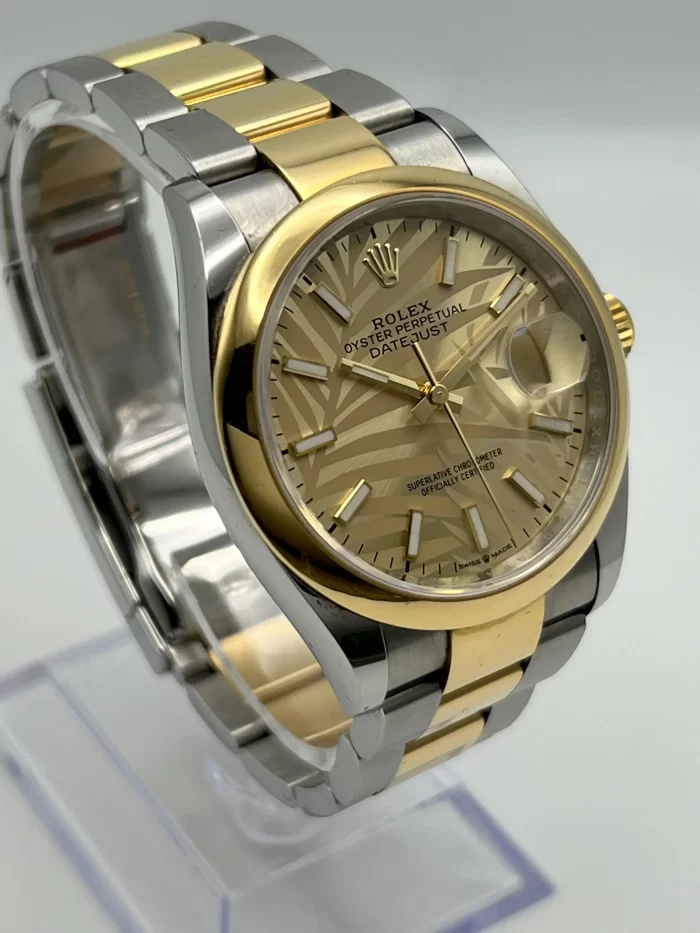 Rolex Datejust 126203 Two-Toned Yellow Gold Stainless Steel Palm Motif Dial - 图片 4