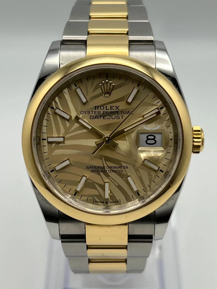 Rolex Datejust 126203 Two-Toned Yellow Gold Stainless Steel Palm Motif Dial - 图片 5