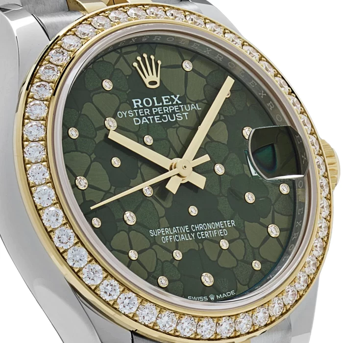Rolex Datejust 278383RBR Two-Toned Yellow Gold Stainless Steel Green Flower Dial - 图片 5