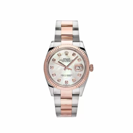 Rolex Datejust 126231 Rose Gold Stainless Steel Mother of Pearl Diamond Dial