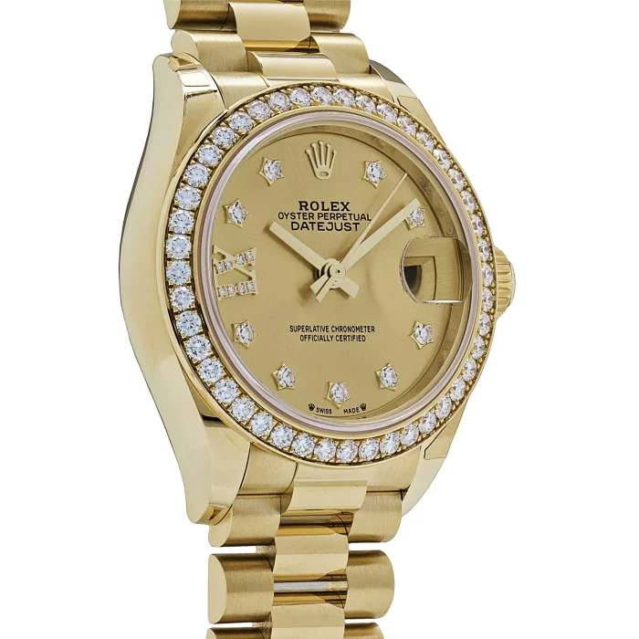 Rolex Datejust 279138RBR Yellow Gold Champagne Diamond Dial President - 图片 3