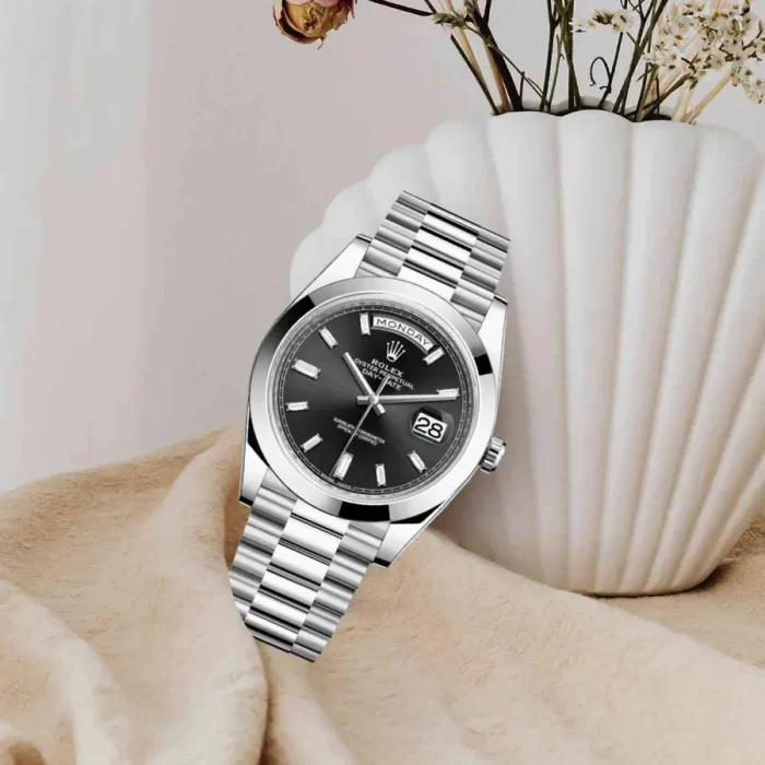 Rolex Day-Date 40 Presidential Black dial, Smooth Bezel, President bracelet, Watch 228206-0013 - 图片 4