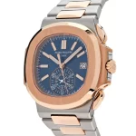 Patek Philippe Nautilus 5980/1AR-001 Chronograph Stainless Steel Rose Gold Blue Dial (2024) - 图片 4