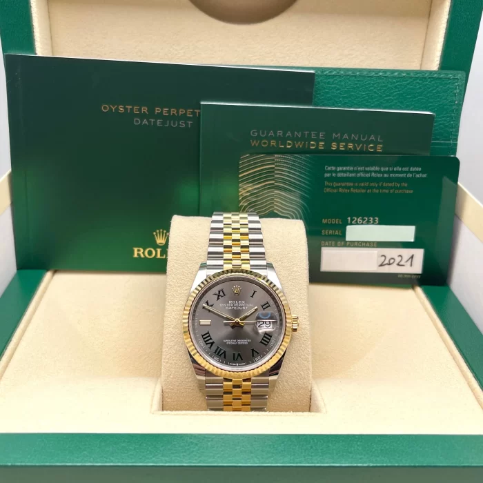 Rolex Datejust 126233 'Wimbledon' Stainless Steel Yellow Gold Slate Dial Jubilee - 图片 7