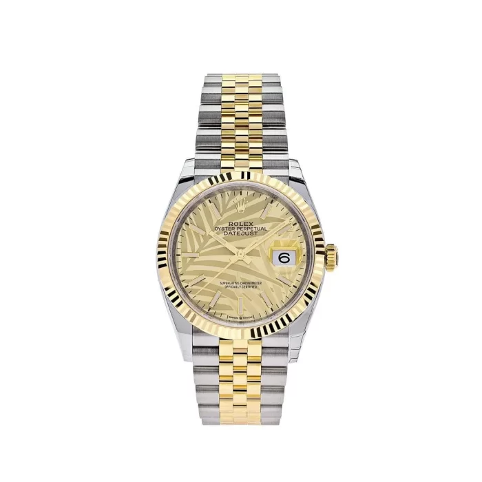 Rolex Datejust 126233 Stainless Steel Yellow Gold Palm Motif Dial Jubilee - 图片 1