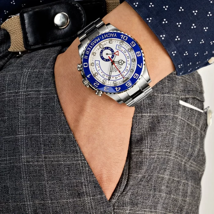Rolex Yacht-Master II Stainless Steel Mercedes Hand White Dial 116680 - 图片 3