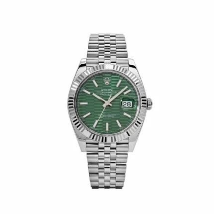 Rolex Datejust 126334 Stainless Steel Fluted Motif Green Dial Jubilee