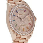 Rolex Day-Date 128345RBR Rose Gold Rainbow Diamond Pave Dial - 图片 3