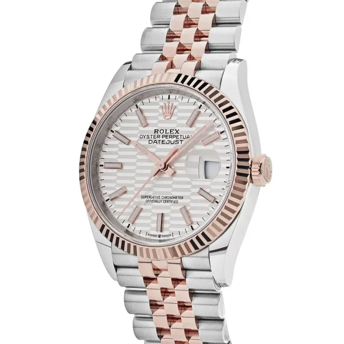 Rolex Datejust 126231 Rose Gold Stainless Steel Silver Fluted Motif Dial - 图片 2