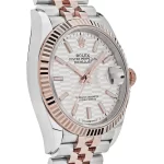 Rolex Datejust 126231 Rose Gold Stainless Steel Silver Fluted Motif Dial - 图片 3