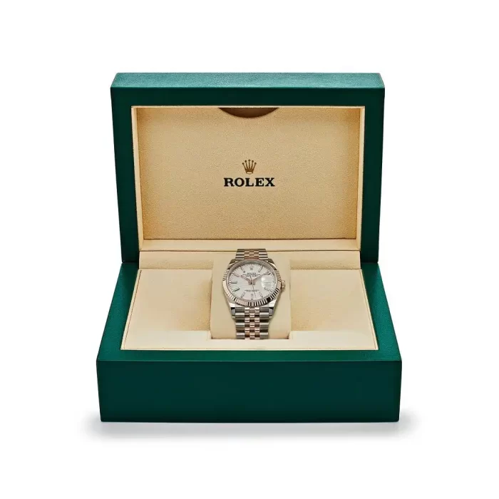 Rolex Datejust 126231 Rose Gold Stainless Steel Silver Fluted Motif Dial - 图片 6
