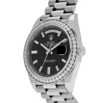 Rolex Day-Date 228349RBR White Gold Diamond Bezel Black Dial - 图片 2