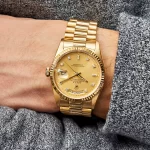 Rolex Day-Date 18238 Presidential Yellow Gold Champagne Diamond Dial - 图片 4