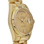 Rolex Day-Date 18238 Presidential Yellow Gold Champagne Diamond Dial - 图片 3