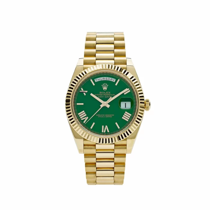 Rolex Day-Date 228238 Yellow Gold Green Roman Numerals Dial - 图片 1