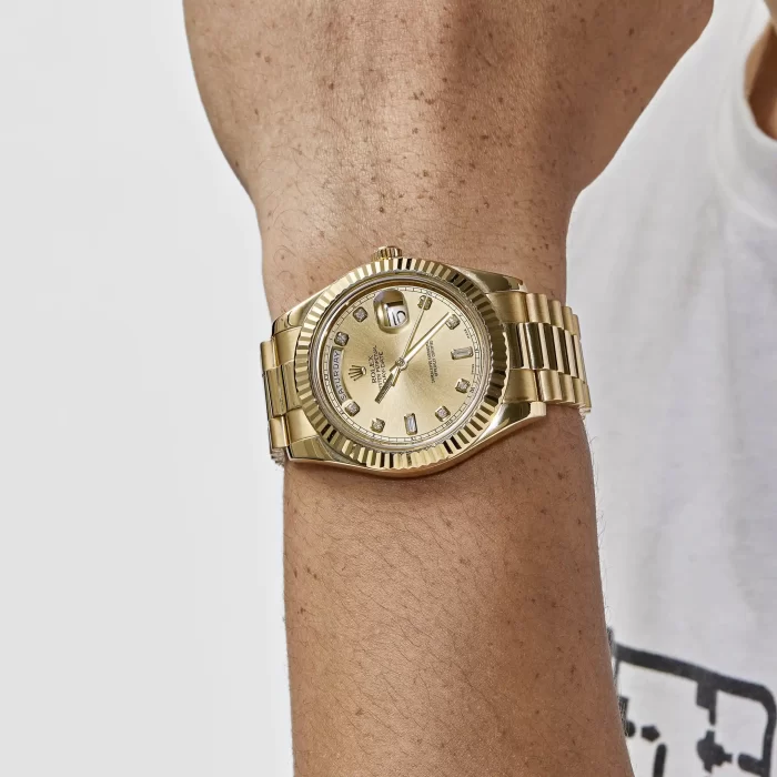 Rolex Day-Date 218238 Yellow Gold Champagne Diamond Dial - 图片 2