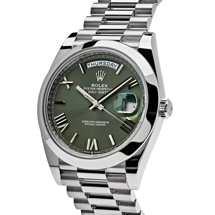 Rolex Day-Date 228206-0027 Platinum President Olive Green Dial - 图片 3