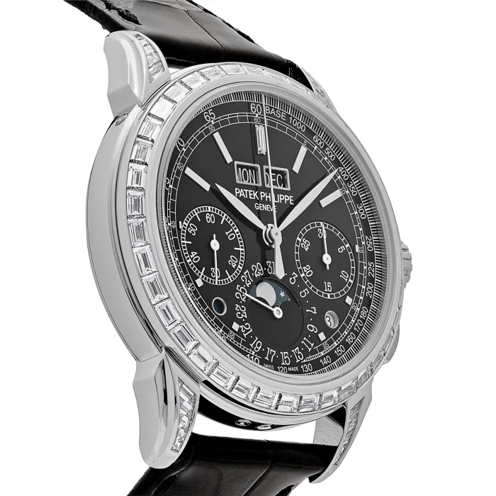 Patek Philippe Grand Complications 5271P-001 Perpetual Calendar Platinum Black Dial Baguette Bezel - 图片 6