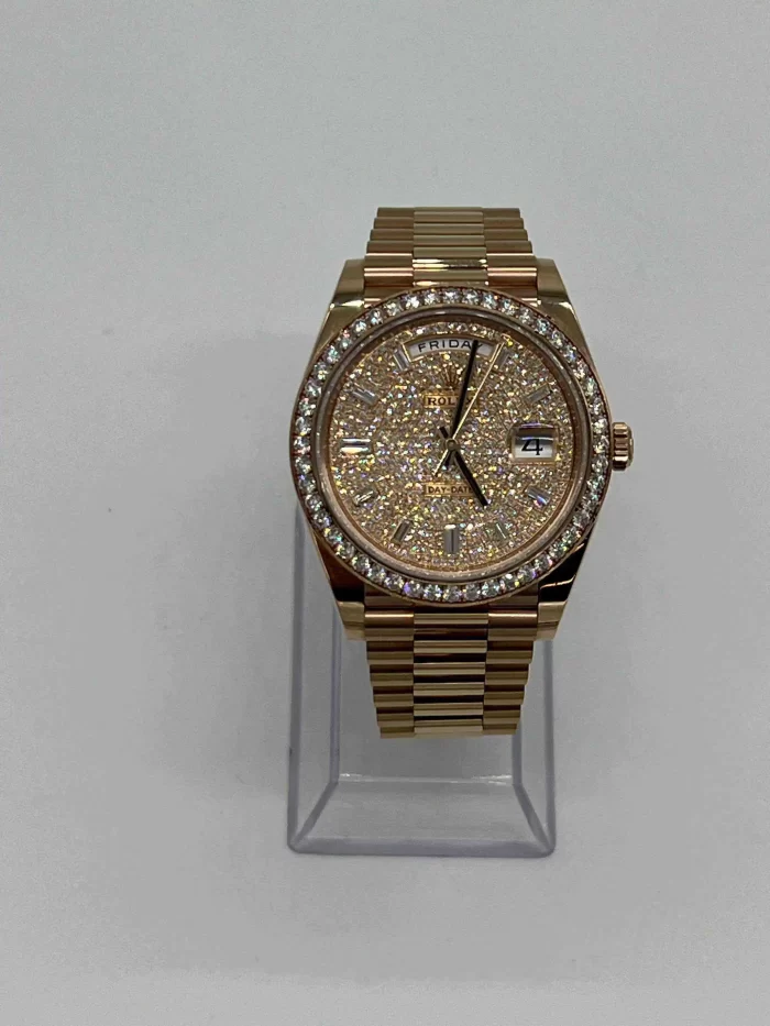 Rolex Day-Date 228345RBR Rose Gold Diamond Bezel Diamond-Paved Dial - 图片 5