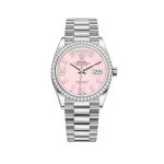 Rolex Day-Date 128349RBR White Gold Diamond Bezel Pink Diamond Dial - 图片 2