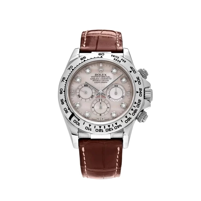 Rolex Daytona 116519 White Gold Rose Mother of Pearl Diamond Dial - Image 1