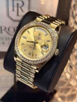 Rolex Day-Date 128348RBR-0026 Yellow Gold Diamond Bezel Champagne Dial - 图片 4