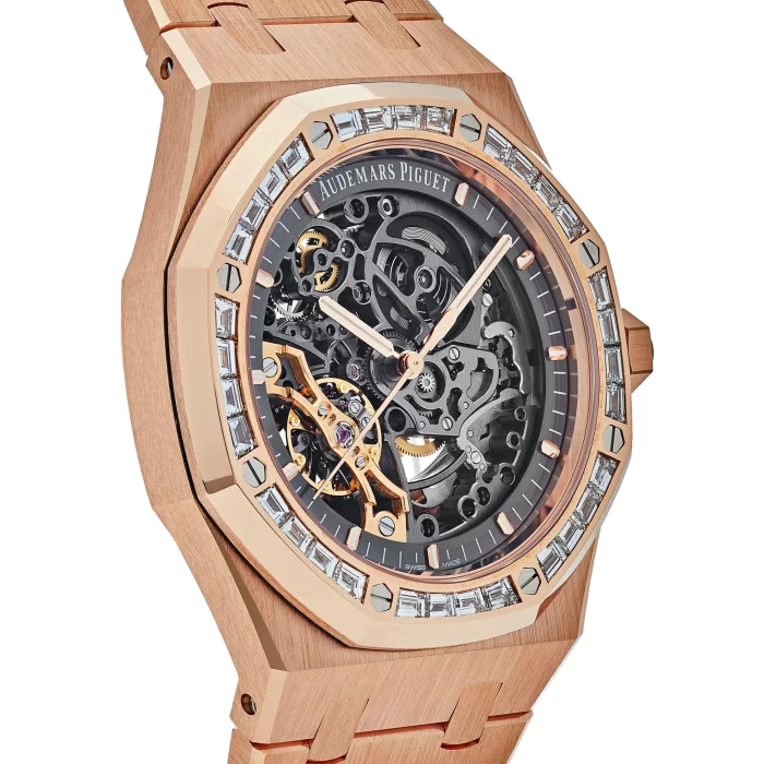 Audemars Piguet Royal Oak 15412OR.ZZ.1220OR.01 Double Balance Wheel Openworked Rose Gold Baguette Bezel (2021) - 图片 3