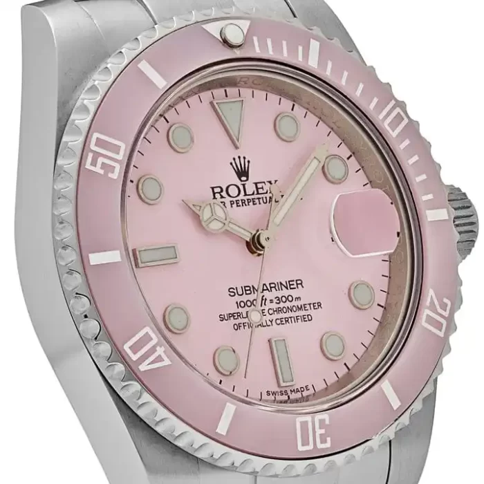 Rolex Submariner Date 116610LN Stainless Steel With Aftermarket Custom Made Pink Dial - 图片 4