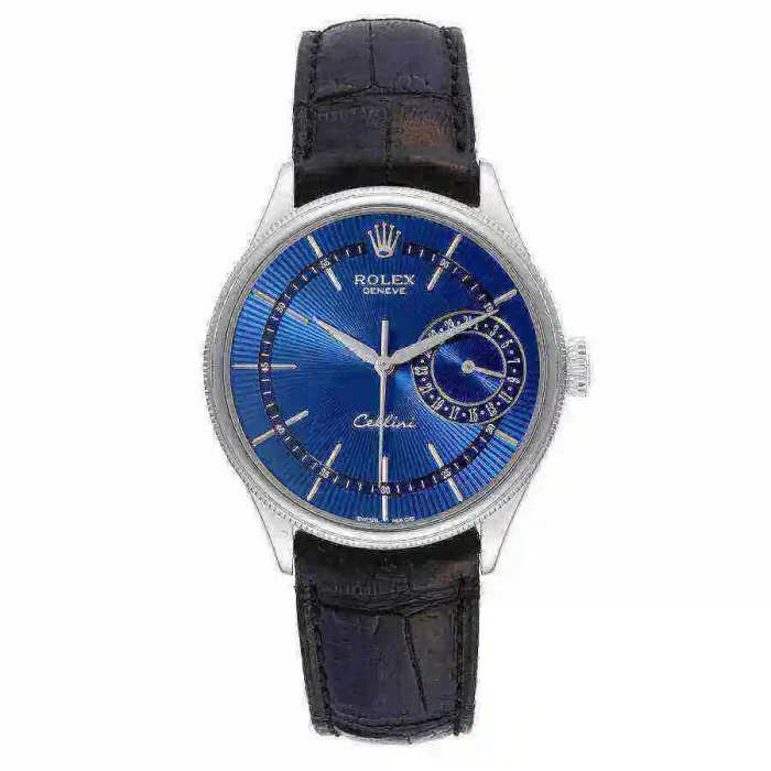 Rolex Cellini Date White Gold Blue Dial Mens Watch 50519-L - 图片 1