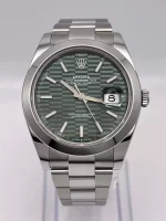 Rolex Datejust 126300 Stainless Steel Green Fluted-Motif Dial Oyster - 图片 4