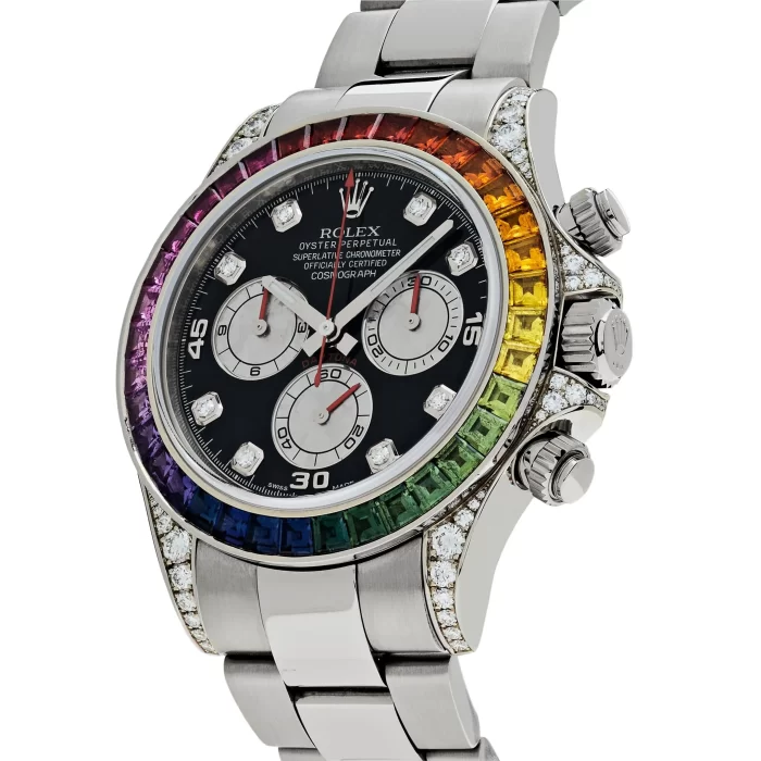 Rolex Daytona 116599RBOW 'Rainbow' White Gold Black Diamond Dial Sapphire Bezel - 图片 3
