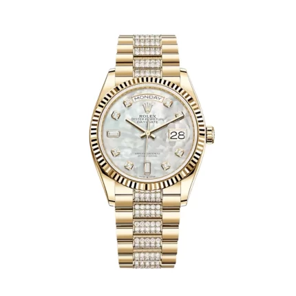 Rolex Day-Date 128238 Yellow Gold Mother of Pearl Diamond Dial