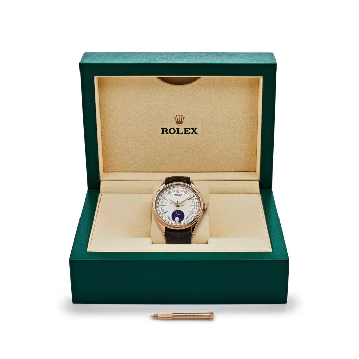 Rolex Cellini 50535 Rose Gold White Dial Moon Phase - 图片 8