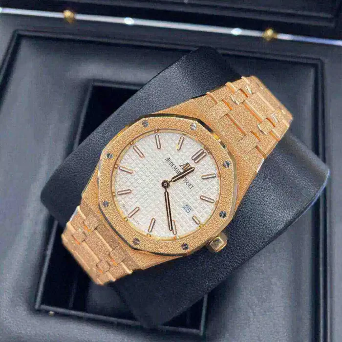 Audemars Piguet Oak Frosted Gold Silver dial, 33mm, 18k Rose gold, 67653OR.GG.1263OR.01 - 图片 5