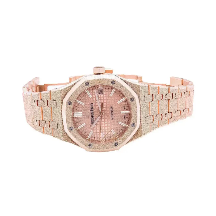 Audemars Piguet Oak Frosted Gold, Rose dial, 37mm, 18k Rose gold, 15454OR.GG.1259OR.03 - 图片 6