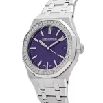 Audemars Piguet Royal Oak 15551BC.ZZ.1356BC.02 White Gold Purple Dial Diamond Bezel Special Edition (2023) - 图片 4