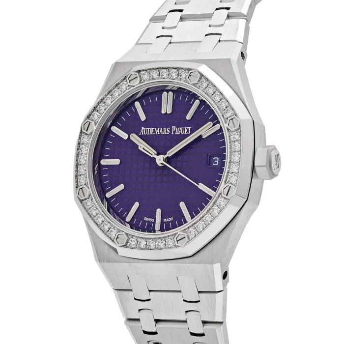 Audemars Piguet Royal Oak 15551BC.ZZ.1356BC.02 White Gold Purple Dial Diamond Bezel Special Edition (2023) - 图片 4