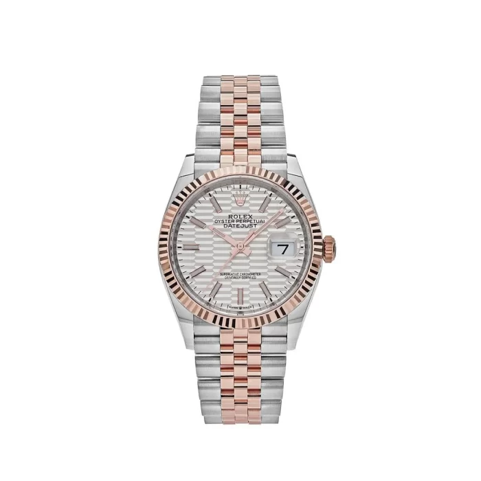 Rolex Datejust 126231 Rose Gold Stainless Steel Silver Fluted Motif Dial - 图片 1
