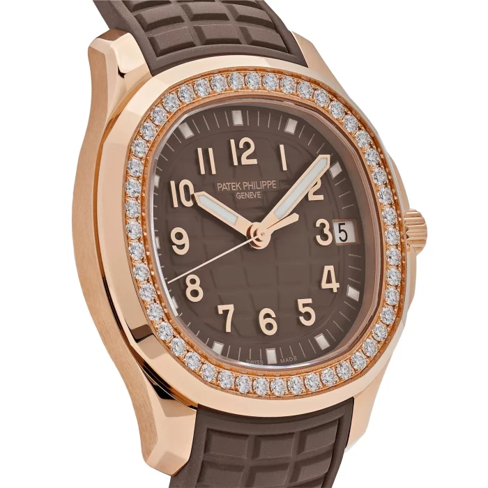 Patek Philippe Aquanaut 5268/200R-010 Rose Gold Taupe Brown Dial Diamond Bezel - 图片 3