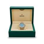 Rolex Day-Date 128348RBR Yellow Gold Diamond Bezel Turquoise Diamond Dial - 图片 7