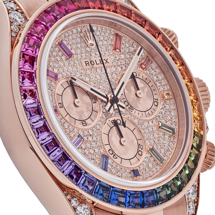 Rolex Daytona 116595RBOW 'Rainbow' Rose Gold Pave Diamond Dial Sapphire Bezel - 图片 3