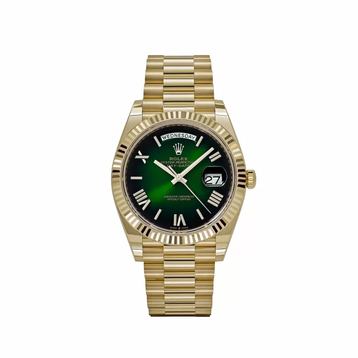 Rolex Day-Date 228238 Yellow Gold Green Ombre Roman Numeral Dial - 图片 1