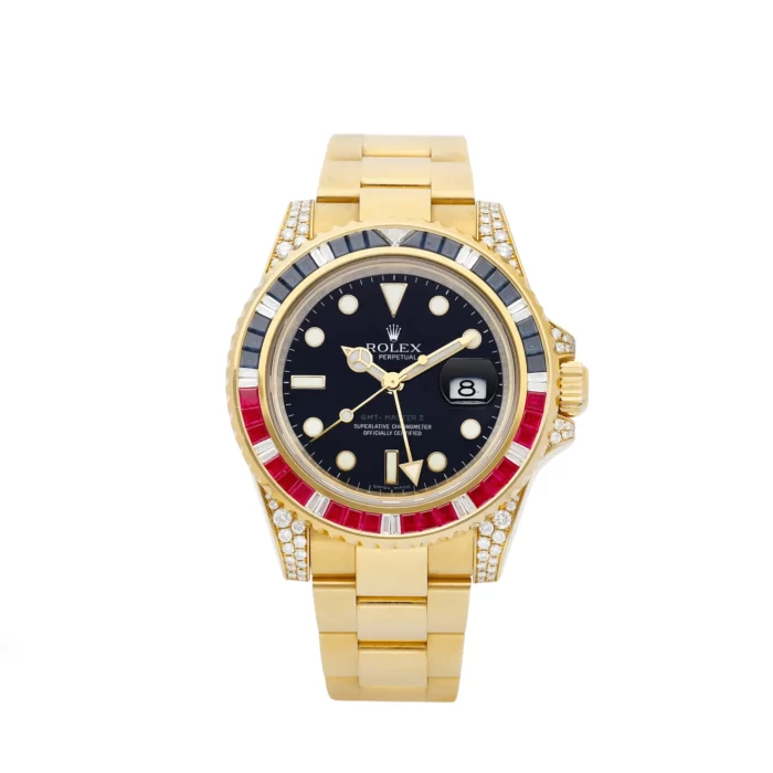 Rolex GMT-Master II 116758SARU Yellow Gold Black Dial - 图片 1