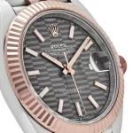Rolex Datejust 126331 Rose Gold Stainless Steel Rhodium Slate Fluted Motif Dial Jubilee - 图片 3