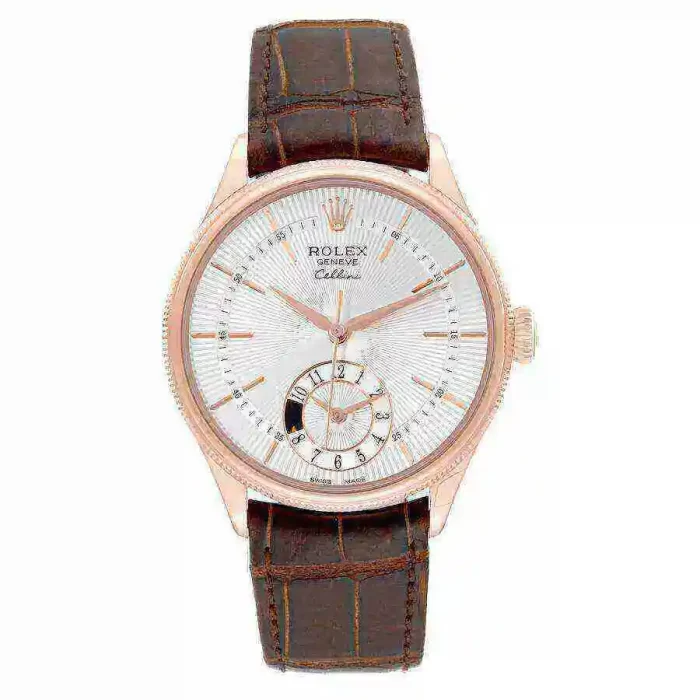 Rolex Cellini Dual Time Everose Rose Gold Automatic Mens Watch 50525-0008 NOS - 图片 1