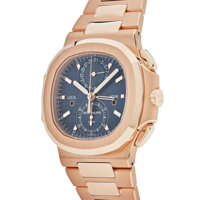 Patek Philippe Nautilus 5990/1R-001 Travel Time Flyback Chronograph Rose Gold Blue Dial (2024) - 图片 5