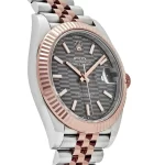 Rolex Datejust 126331 Rose Gold Stainless Steel Rhodium Slate Fluted Motif Dial Jubilee - 图片 4