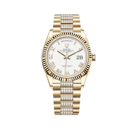 Rolex Day-Date 128238 Yellow Gold White Dial